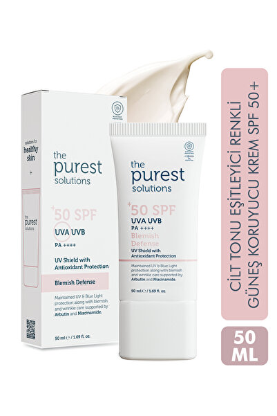 The Purest Solutions Leke Karşıtı ve Cilt Tonu Eşitleyici Renkli Güneş Koruyu...