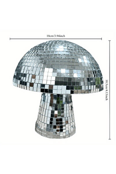 Choice Light Grey Mushroom Disco Ball Mirror Reflective Mushroom Ornament Bou...