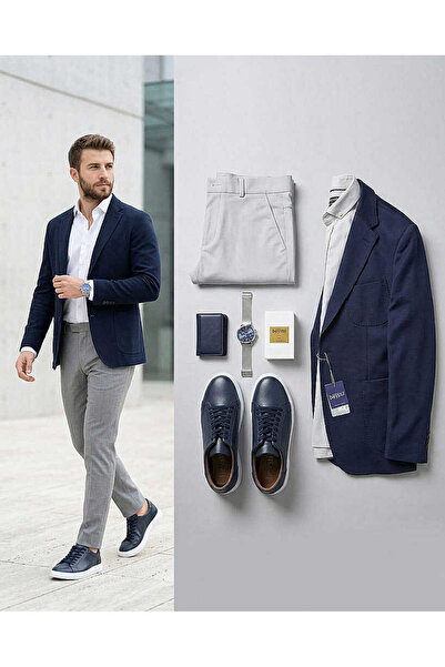 Beystil Erkek Mono Yaka Lacivert Blazer Ceket 310 - Slim Fit