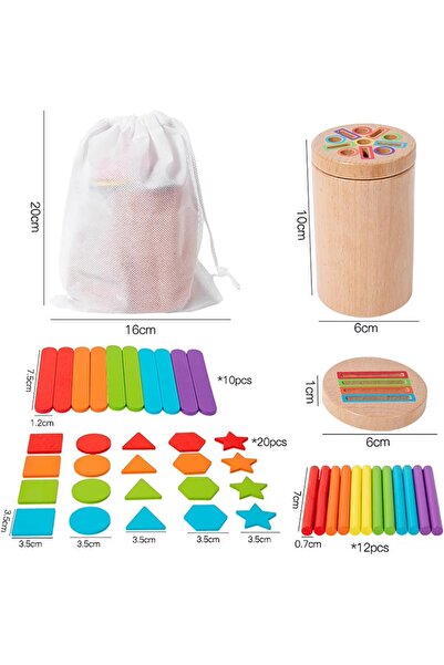 Choice 3 in 1 Montessori Toys for Toddlers Wooden 3 in 1 Color Sort Cup Early...