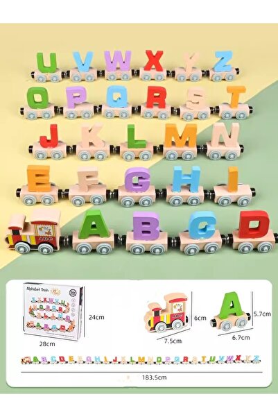 Choice Letter Montessori Wooden Train Toy Early Educational Cognition Alphabe...