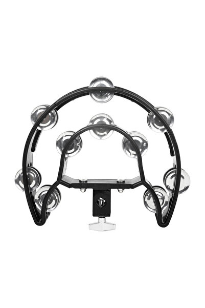 Choice black Drum Circle Double Row Rattle Drum Rings Tambourine Semicircle O...
