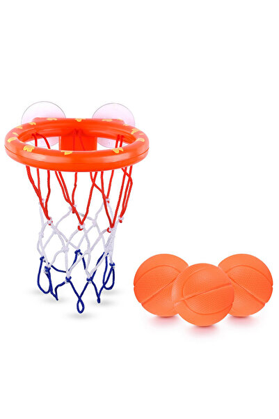 Choice Orange Bathroom Suction Cup Basketball Frame Playing Water Basketball ...