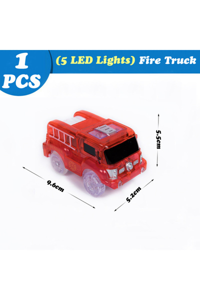 Choice7 Fire Truck A Magical Glowing Race Track Car Toy Vehicle LED Light Ele...