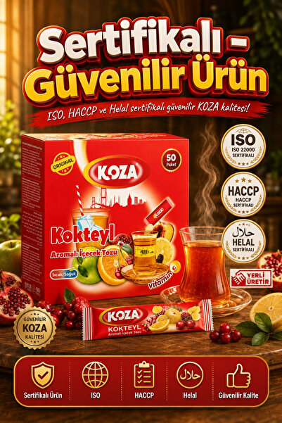 Koza C Vitamini Kokteyl Aromalı Pratik Lezzet Meyveli Tek İçimlik Premium İçecek Tozu 50 Stick