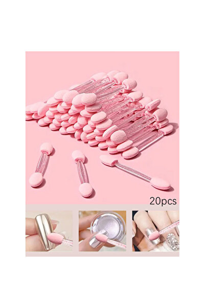 Choice YYL-F 20pcs Nail Art Brush Double Sided Chrome Pink Black Multifunctio...