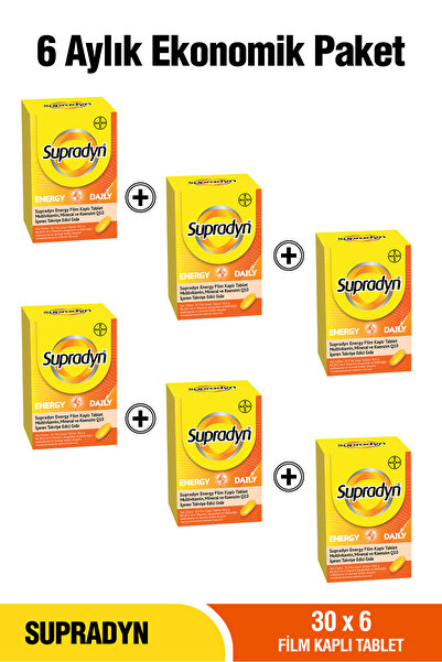 Supradyn 6 Aylık Ekonomik Paket: 30x6 Energy Daily Film Kaplı Tablet, Yetişki...