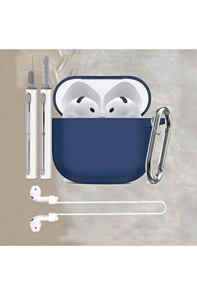 Choice For airpods 4 dark blue Silicone Earphone Case For AirPods 4 Case Wire...
