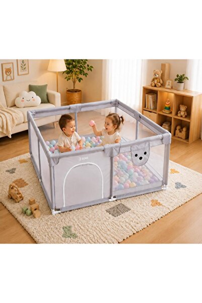N.zone Luxury 150X180X65Cm Baby Play & Protection Area with 50 Balls, Grabber...