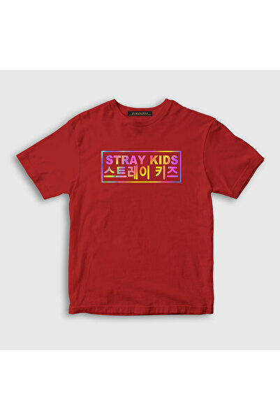 Presmono Unisex dečje crvene boje Stray Kids T-shirt 396612tt