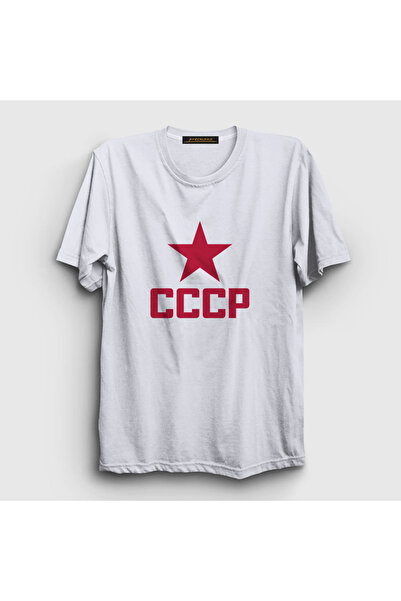 Presmono Unisex White Red Cccp Soviet Union T-shirt267321tt