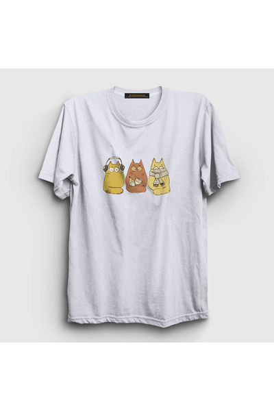Presmono Unisex braća bela mačka mačka T-shirt 287633tt