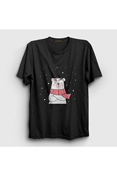 Presmono Unisex Black Polar Bear Polar Bear New Year T-shirt270493tt