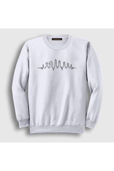 Presmono Unisex White Heartbeat Chess Chess Sweatshirt334311tt