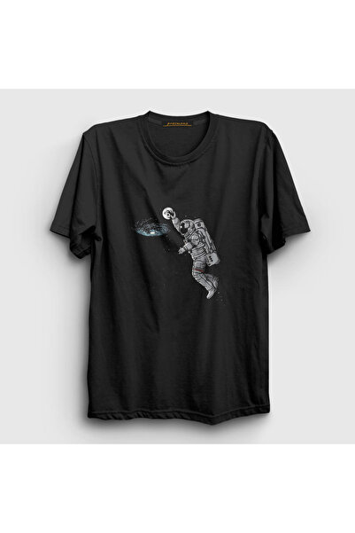 Presmono Unisex crni košarkaš astronaut svemirski astronaut svemir T-shirt 28...