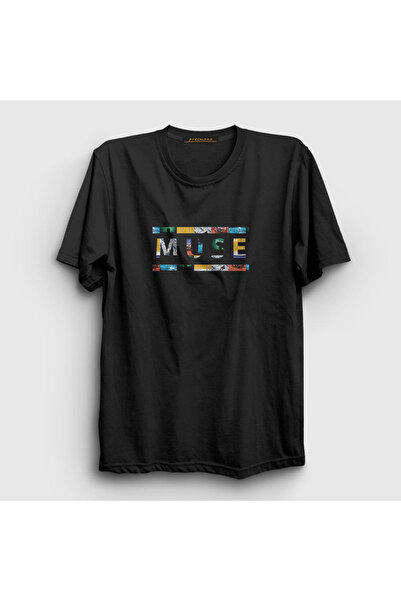 Presmono Unisex Black Logo V2 Muse T-shirt 70207tt