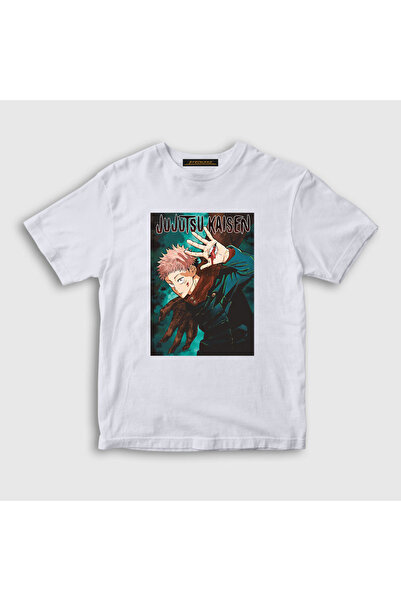 Presmono Unisex dečji beli anime Jujutsu Kaisen T-shirt 130789tt