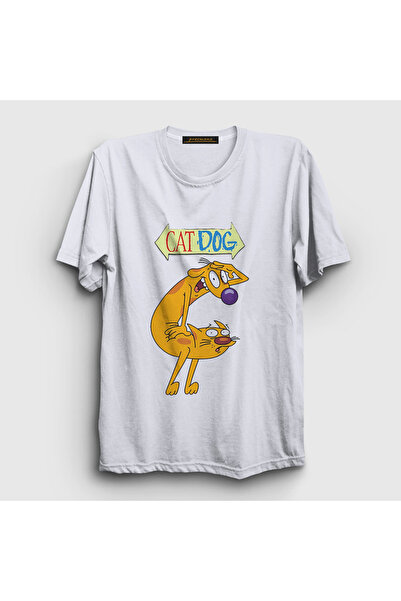 Presmono Unisex White Cat Dog Cat Dog Dog T-Shirt 565967Tt
