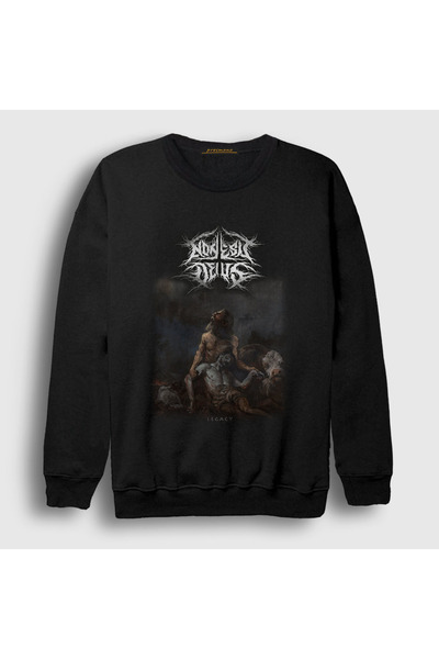 Presmono Unisex Black Legacy Non Est Deus Sweatshirt 582670Tt