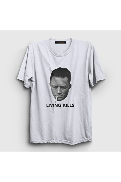 Presmono Unisex White Living Kills Albert Camus T-Shirt 554051Tt