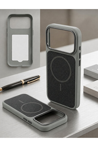 İPHONE 17 PRO MAX UYUMLU GRİ MAGSAFE PREMİUM KILIF