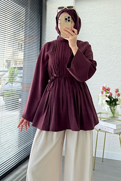 MELEK ARAZ Τουνίκ με βολάν μανίκια και λεπτομέρεια με ραβδώσεις στο μπροστινό...