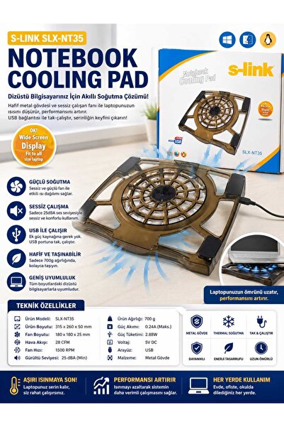 ASG 🔥 S-Link SLX-NT35 Notebook Soğutucu Stand 🔥