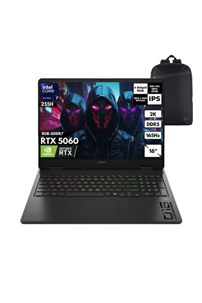HP Omen Slim 16-AN0036NT U7-255H 64GB 2TB RTX5060 16" WUXGA 165Hz Freedos +S....