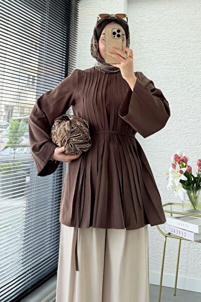 MELEK ARAZ Τουνίκ με βολάν μανίκια και λεπτομέρεια με ραβδώσεις στο μπροστινό...