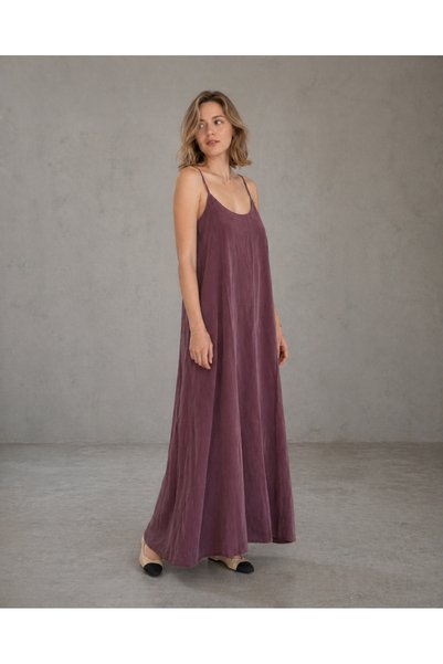 Vireo Club Women's Tencel Maxi Dress with Adjustable Straps