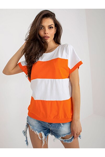 Relevance Basic orange and white t-shirt