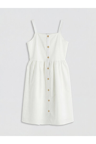 LC Waikiki Square Neck Girls' Poplin Dress