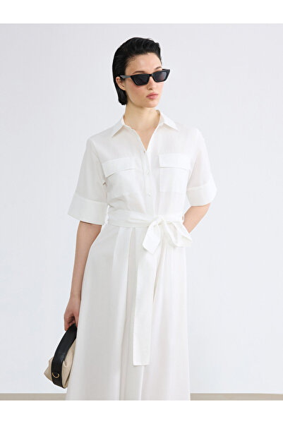 LC Waikiki Sash Poplin Shirt Dress