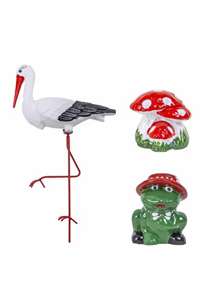 FOXMAG24 Πακέτο διακόσμησης κήπου με αετό, κεραμικό μανιτάρι και μικρό κεραμι...