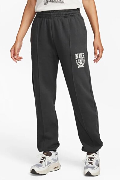 Nike ملابس رياضية من الصوف للنساء، بنطلون رياضي من القطن المطاطي، لون أنثراسايت