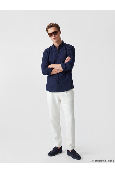 LC Waikiki Standard Fit Linen-Look Men's Pleated Trousers