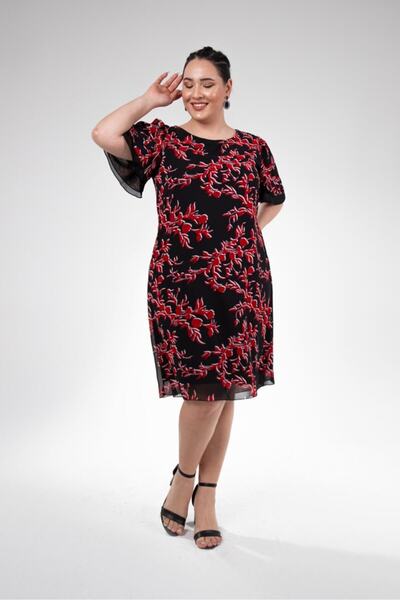 Roxxlen Γυναικείο φόρεμα μεγάλου μεγέθους με σχέδιο Accord