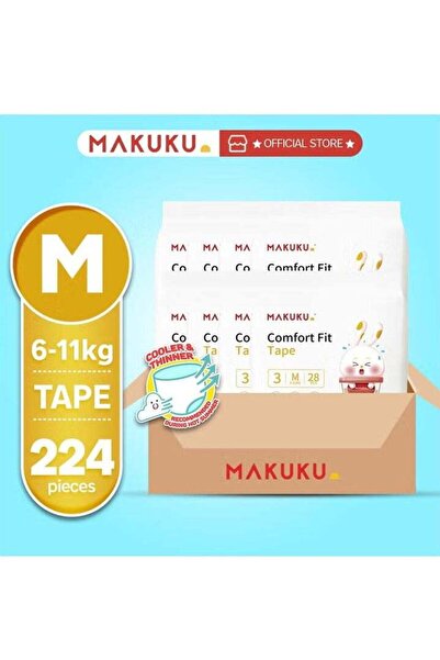 MAKUKU Comfort Fit Tape Diapers Size 3 6-11kg 4-6 months 224 Diapers