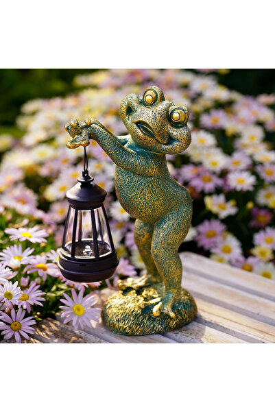 OEM Garden, terrace, balcony decoration with LEDs and solar panel 25.8 cm, frog