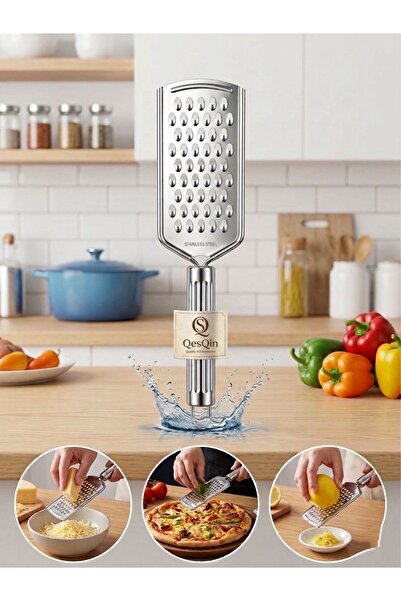 QesQin Cheese Grater with Handle Stainless Steel Handheld Grater Cheddar Vege...