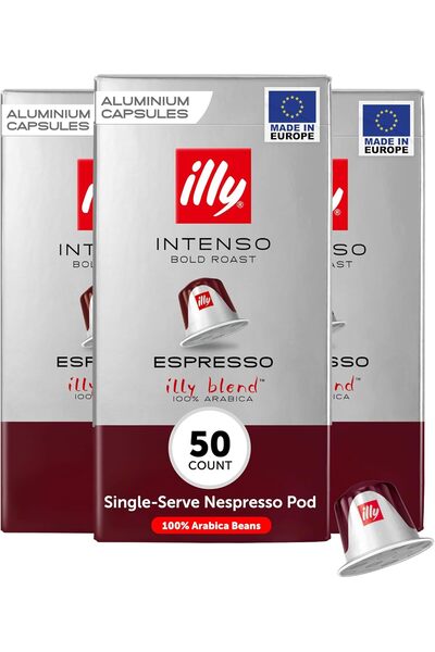 illy Espresso Intenso Dark Roast Coffee Capsules, 100% Arabica, Pack of 5, 50...