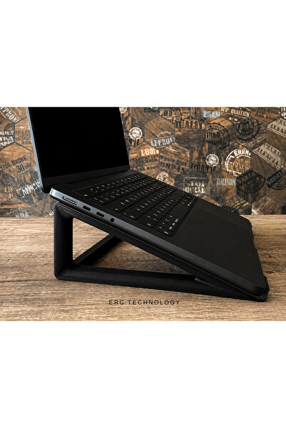 ERCTECH Laptop Standı Ergonomik Yükseltici Notebook Soğutucu SİYAH