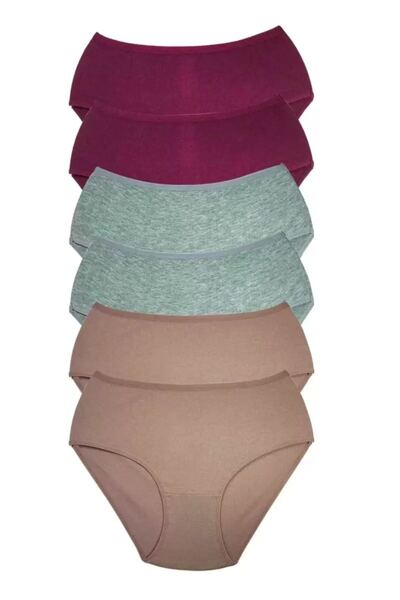 Generic Brand 6 Pieces Women's High Waist Ribbed Bato Panties S084 Mariposa S...