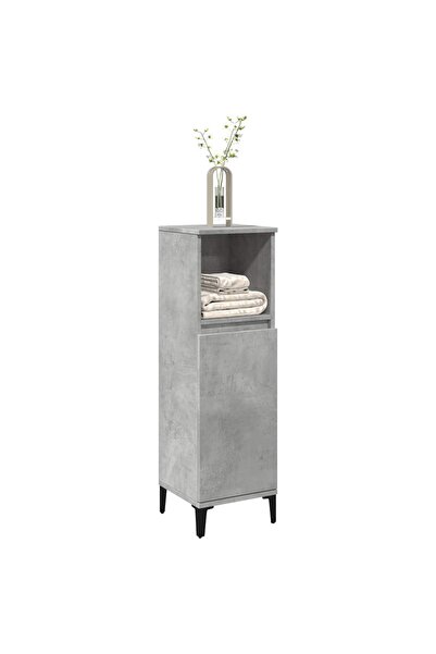 vidaxl Ντουλάπι Μπάνιου Γκρι Μπετόν 30x30x100 εκ. 857110