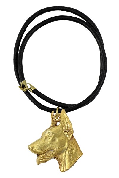 Art - Dog Colier placat cu aur Dobermann (Doberman) - Pandantiv Art-Dog în cu...