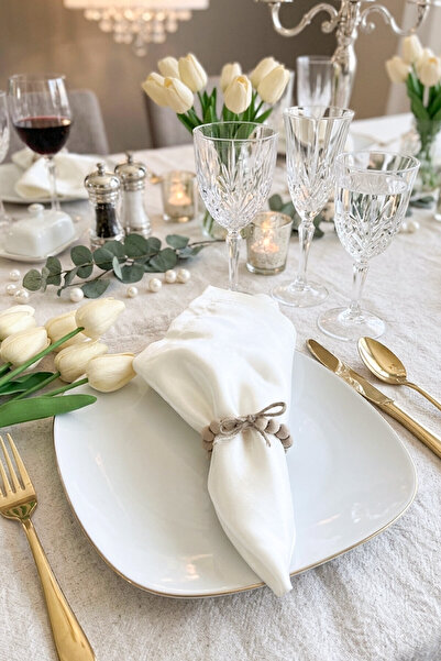 Kuzeylina Διακοσμητικό Ξύλινο Δαχτυλίδι για Χάντρες και Χαρτοπετσέτες 6 Τεμάχ...