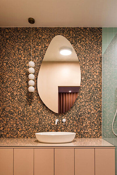 Mirror Home Decor Art Premium Çerçevesiz Şık Modern Estetik Duvar Aynası Bany...