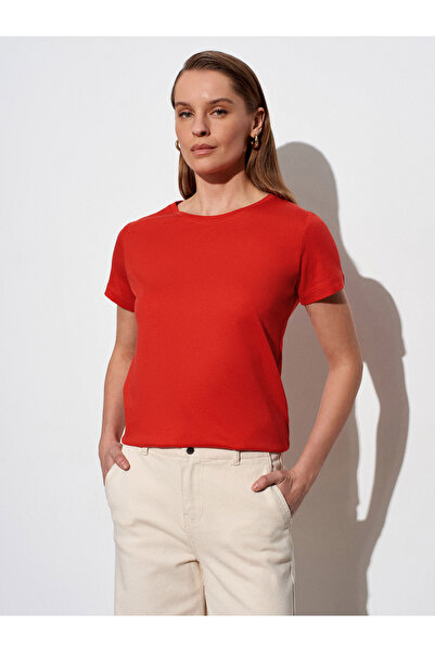 Dilvin 32852 Βασικό Μπλουζάκι-Κόκκινο