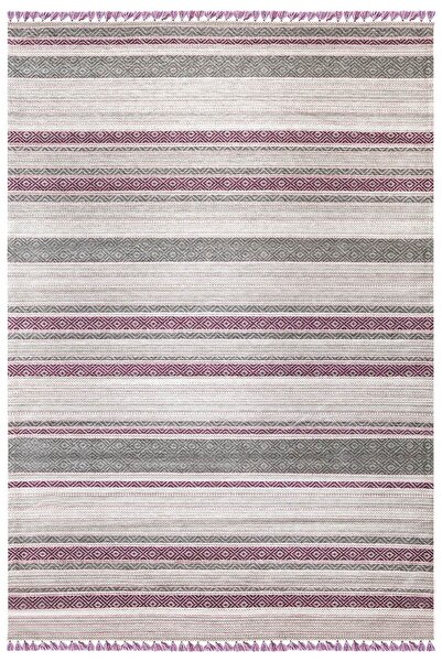 SULTAN HALI Lila Renkli Kaymaz Tabanlı Yıkanabilir Makine Dokuma Kilim