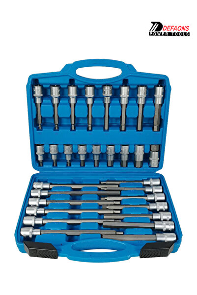 DEFAONS طقم مفاتيح سداسية طويلة 30 قطعة من الفولاذ CR-V مع رؤوس S2 وحافظة متي...